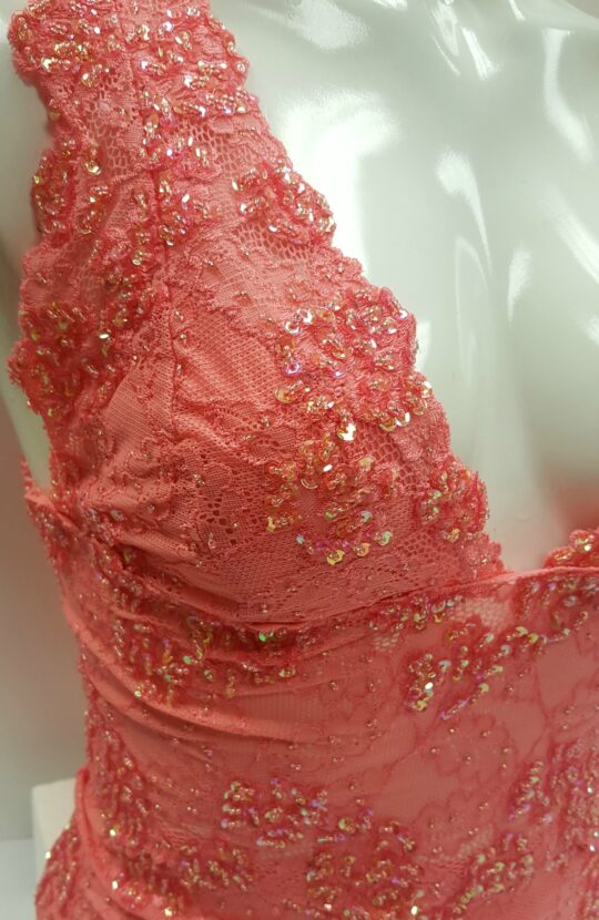Beaded Lace Top - Urvashi in Coral - Image 4