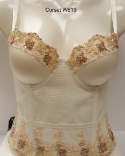 Beaded Full  Bustier -Sarika- Ivory